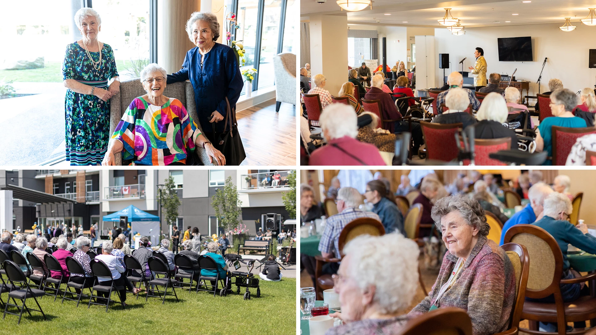 Collage of residents displaying community